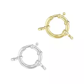 14K & 18K  Gold Round Spring Carabiner Charm Enhancer/Connector Link