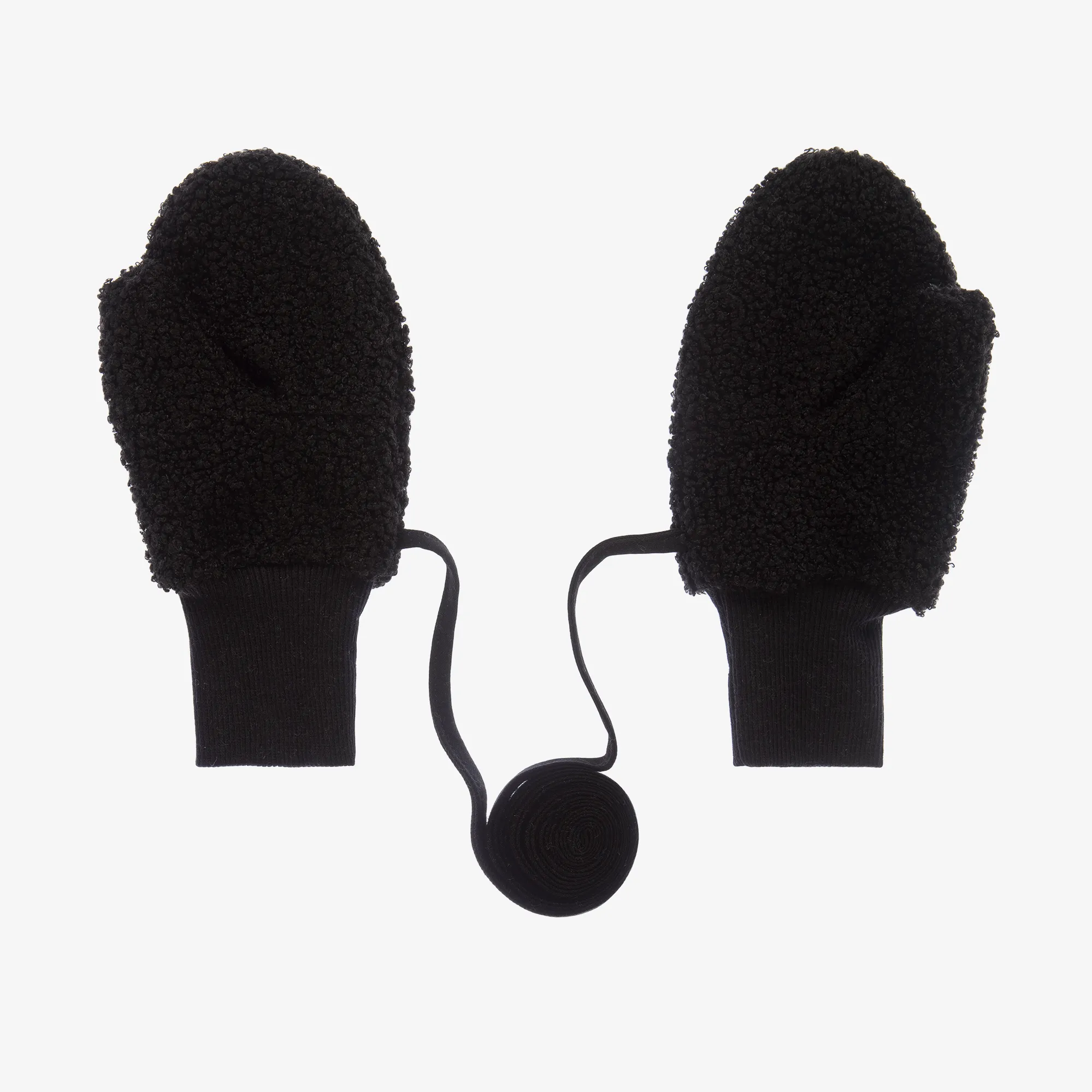 Black Bouclé Fleece Mittens