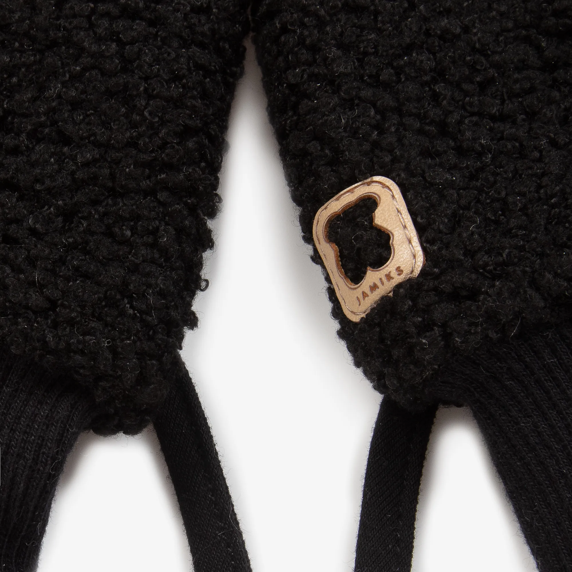 Black Bouclé Fleece Mittens