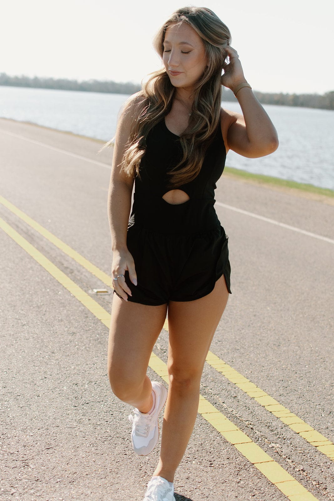 Black Sleeveless Athletic Romper