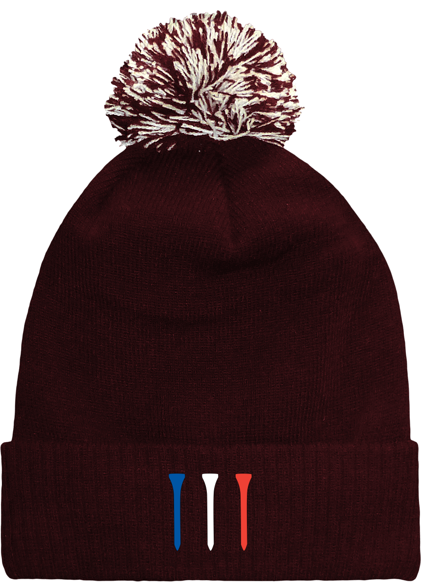 Bonnet TEES BLEU BLANC ROUGE à pompon