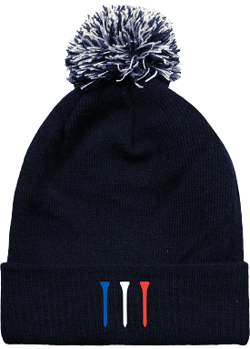 Bonnet TEES BLEU BLANC ROUGE à pompon