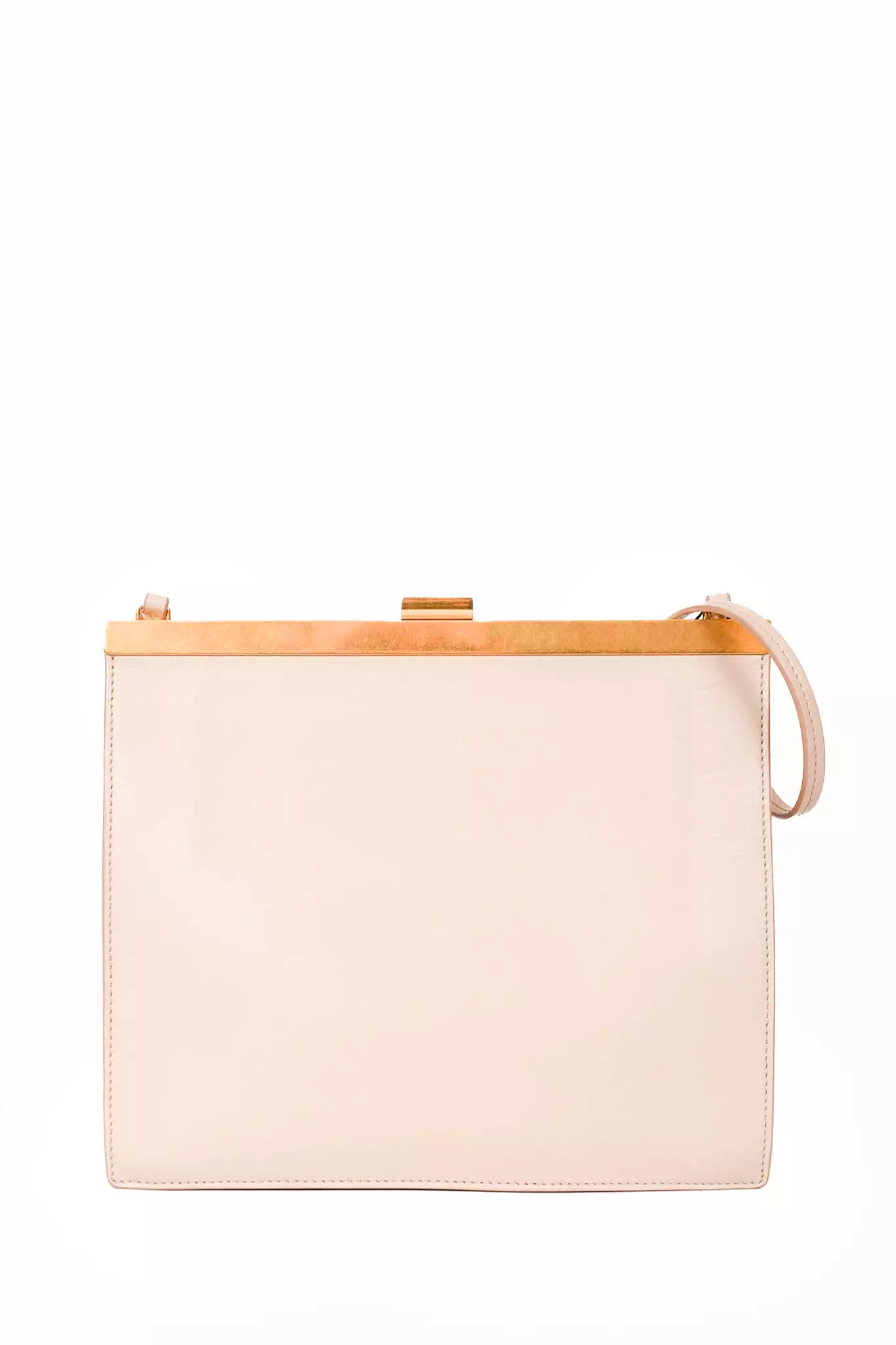 Celine 2018 Beige Leather Mini Clasp Crossbody