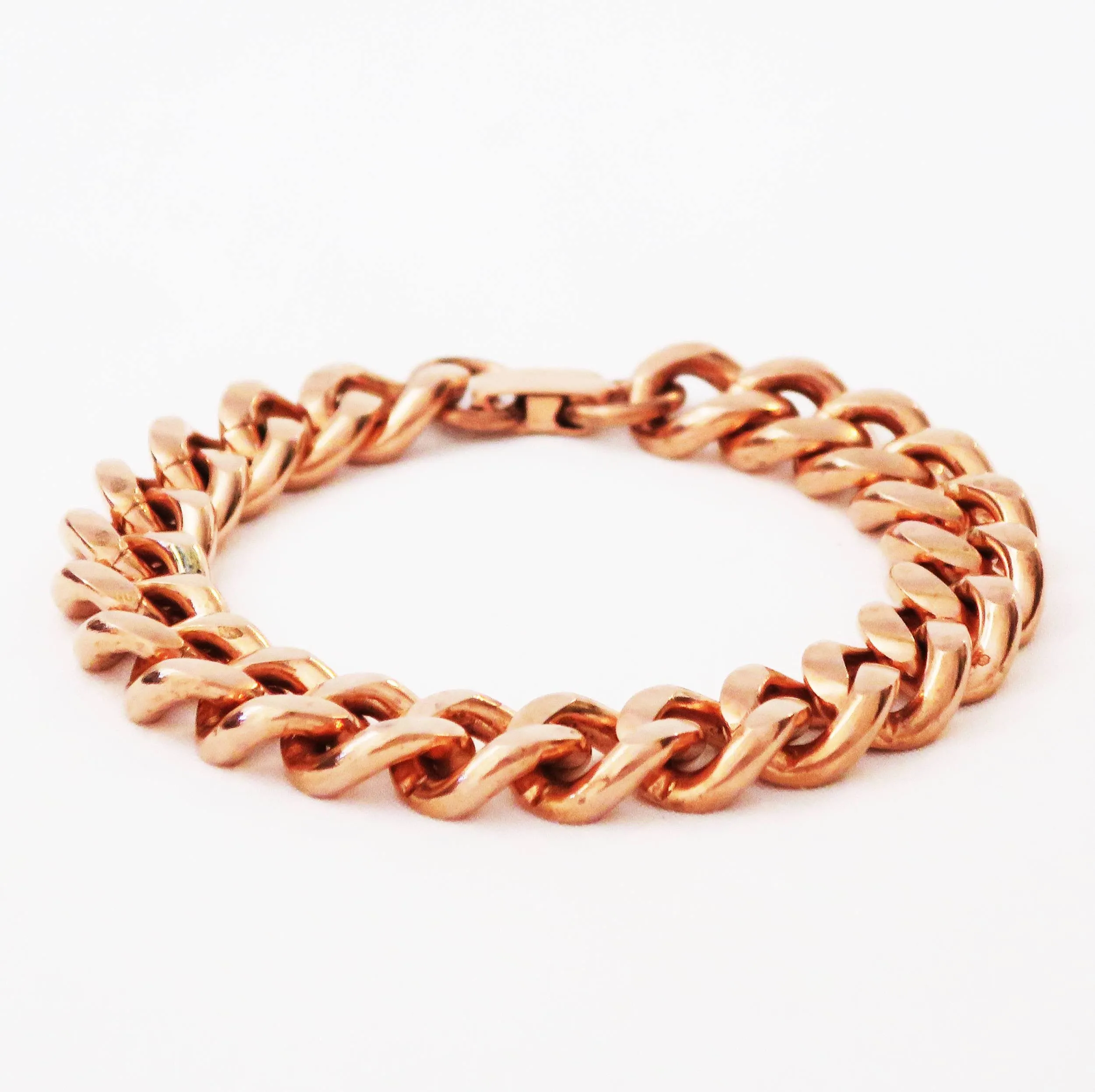 Copper Necklace Chain Set For Men Heavy Duty 18 Curb Chain Necklace And Matching Bracelet SET7918