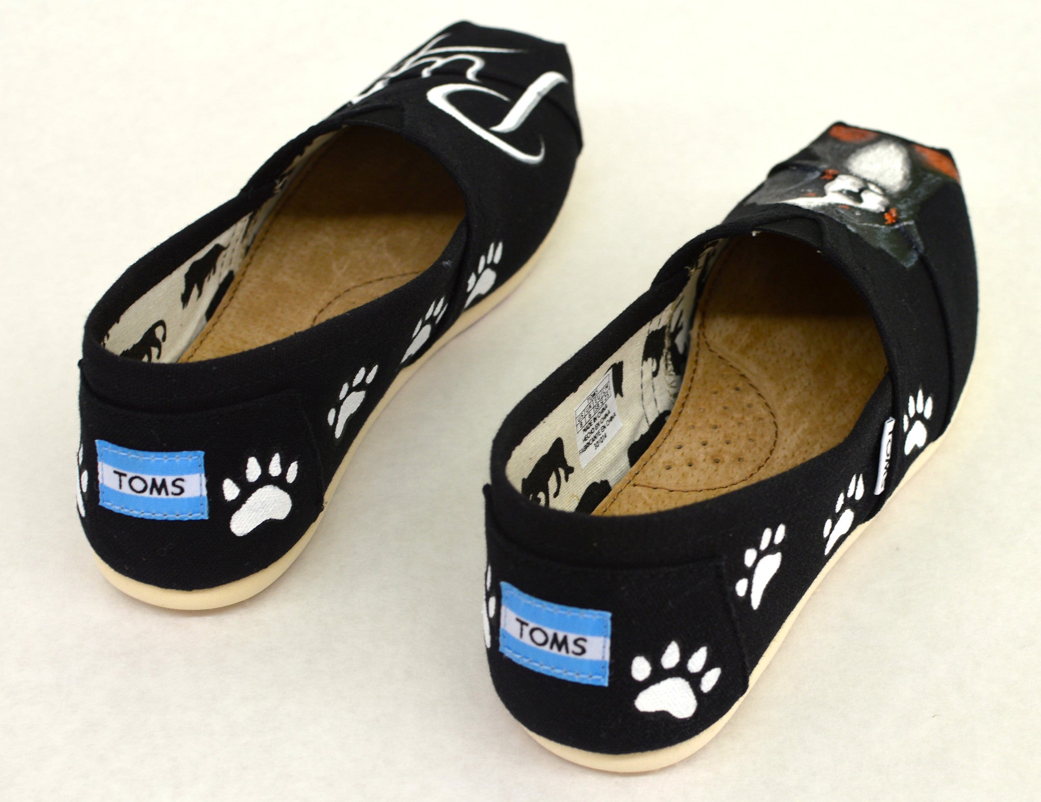 Custom Hand Painted Puppy Dog Shoes - Customizable Get Your Dog Painted On Your Shoes, Perfect For Ever Dog Lover