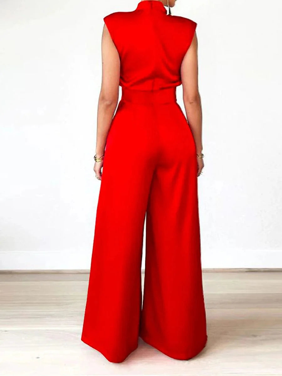 Elegant Sleeveless High Waist Women's Jumpsuit for Parties and Events