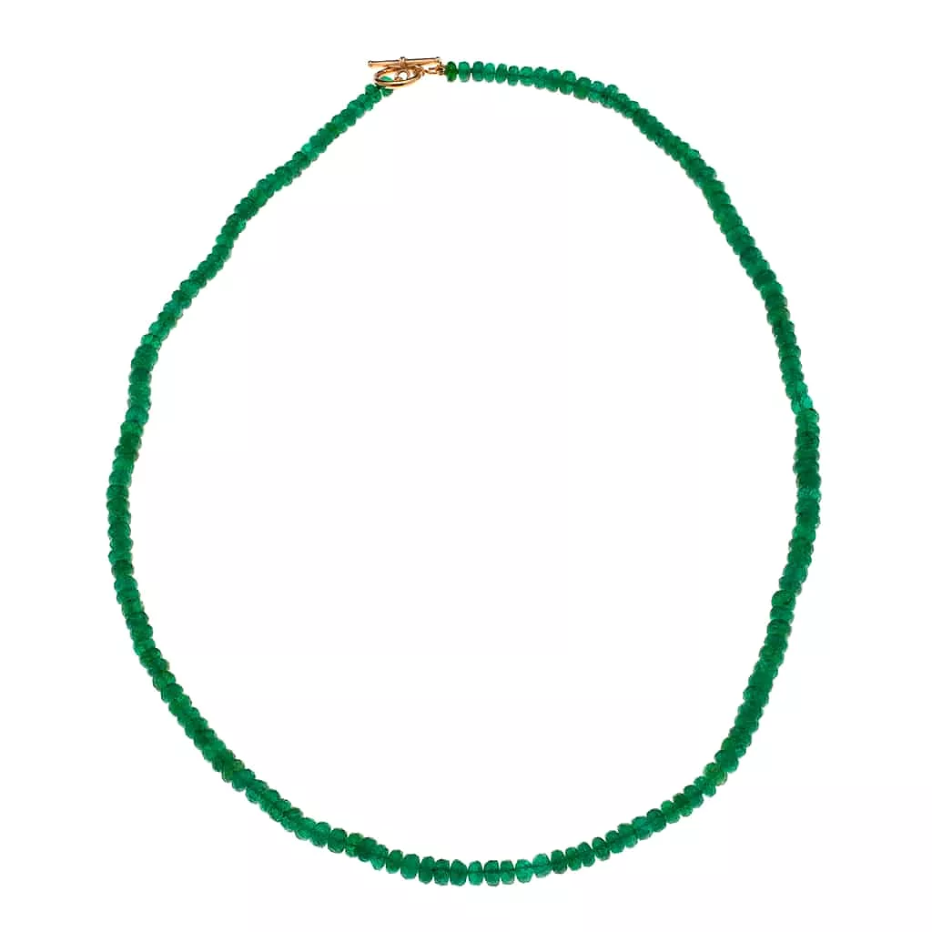 Emerald Beads & 14K w/ Toggle Clasp