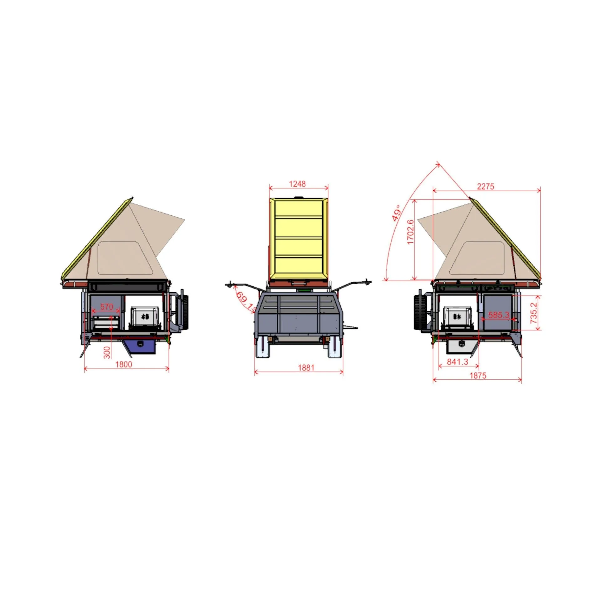 Expedition Pickup Replacement Flatbed with 2 Berth Camping Pod