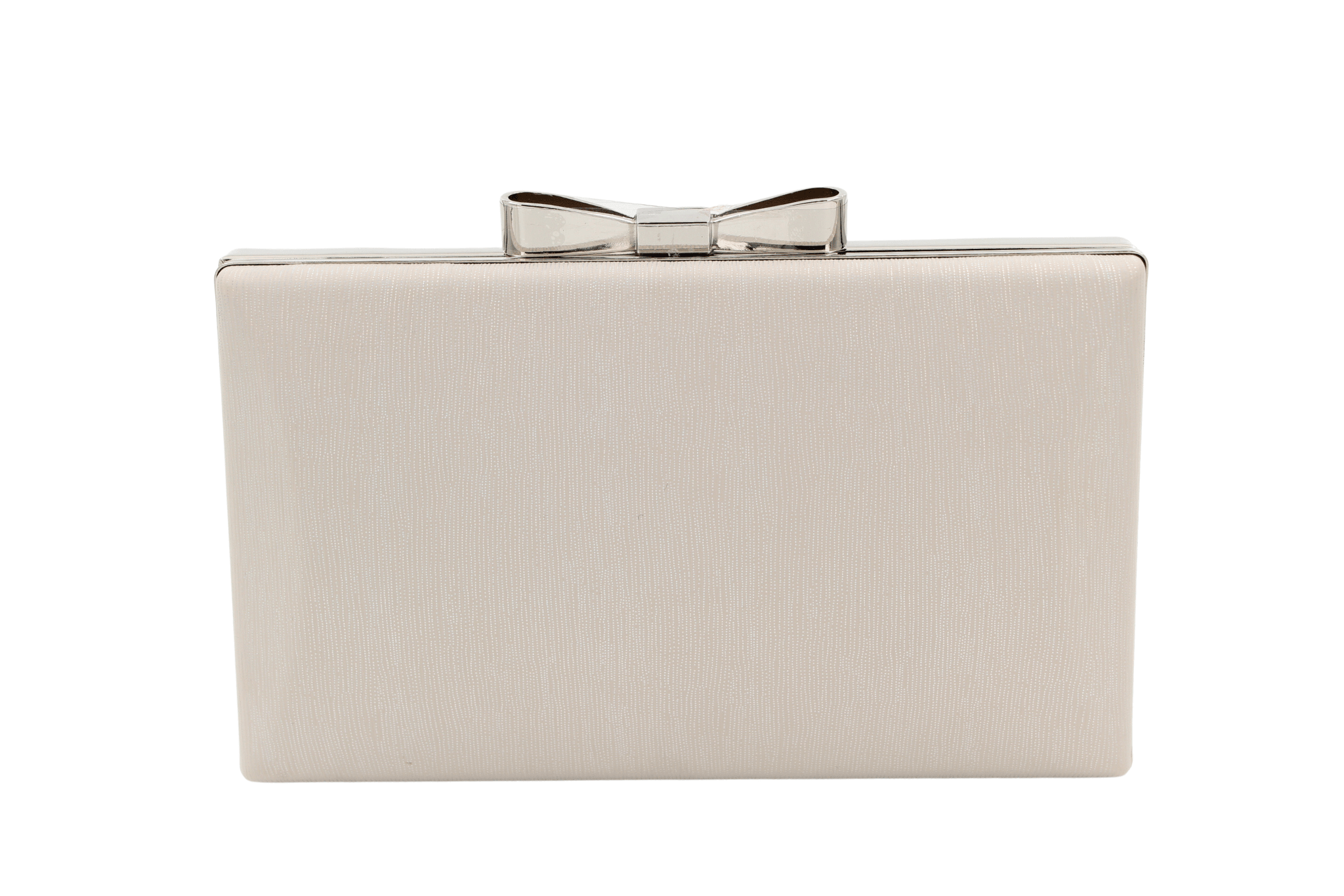 FABUCCI Chalk box clutch with bow clasp