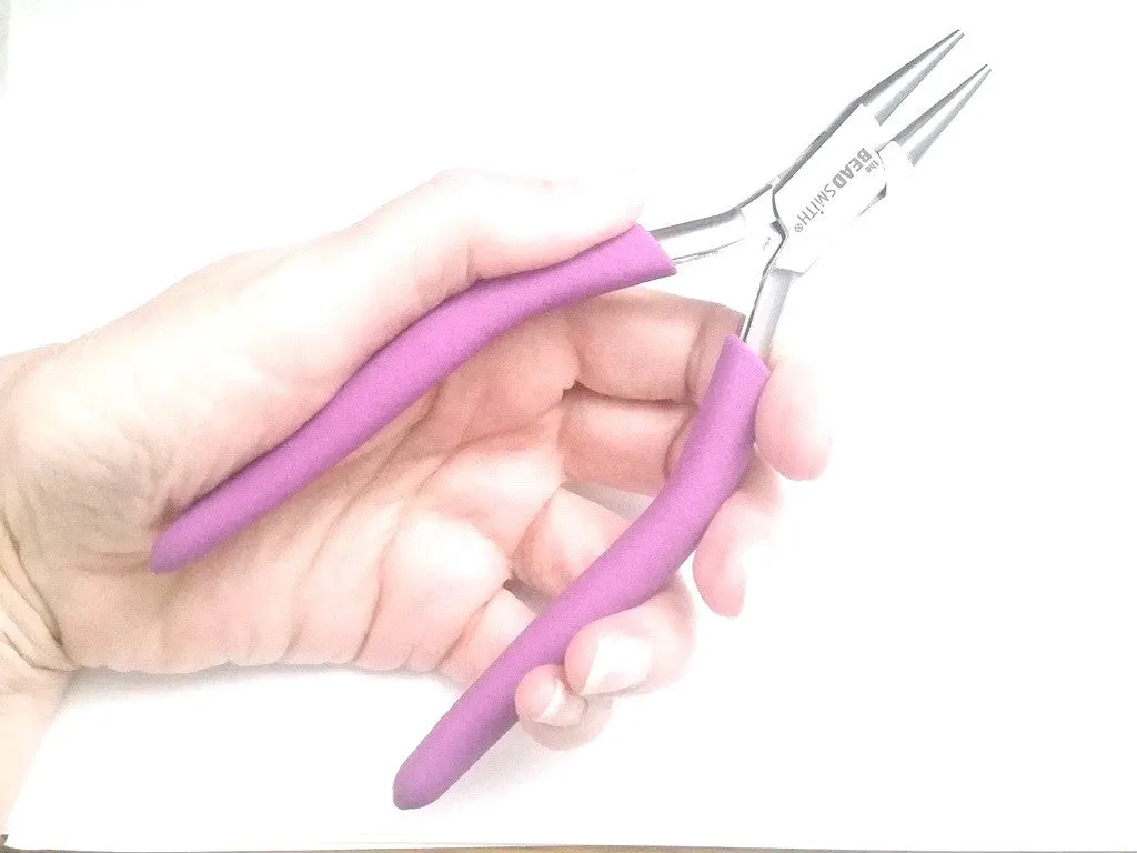 Heavy Duty Round Nose Pliers, Purple Foam Cushion Grips, Beadsmith Brand, #PLW14