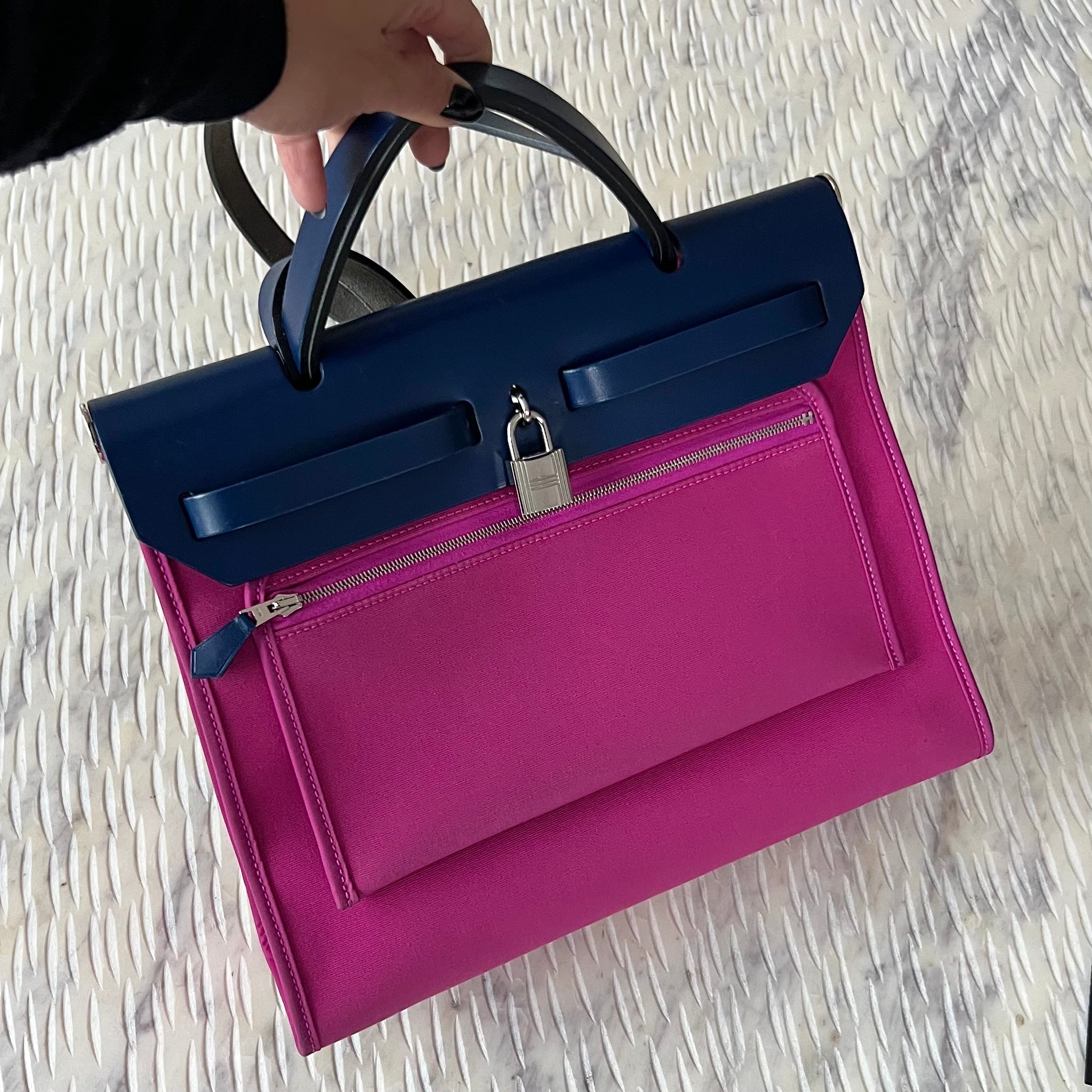 Hermes Two-Tone Blue Sapphire Magnolia Herbag 31