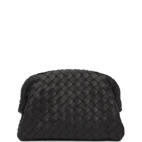 Intrecciato Pouch w/ strap,  Black