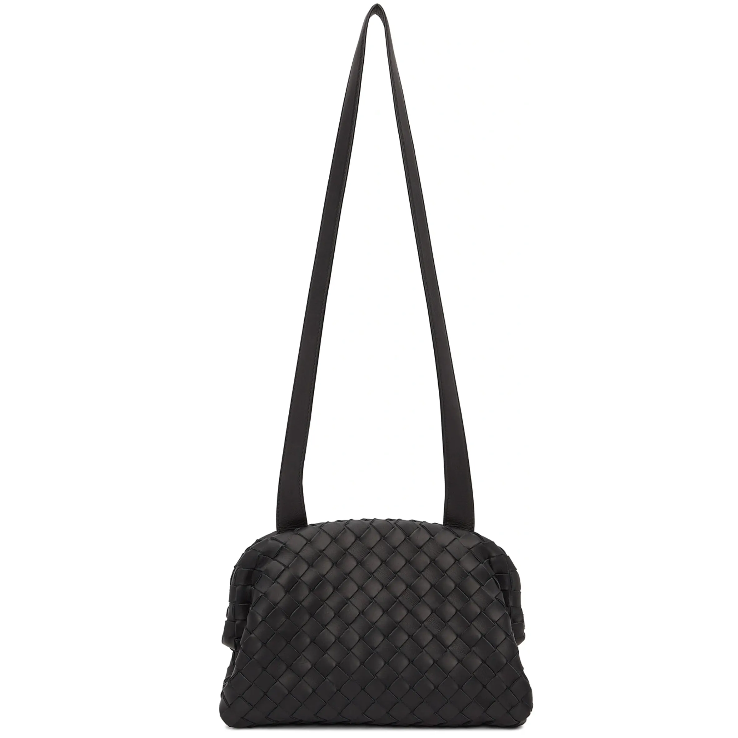 Intrecciato Pouch w/ strap,  Black