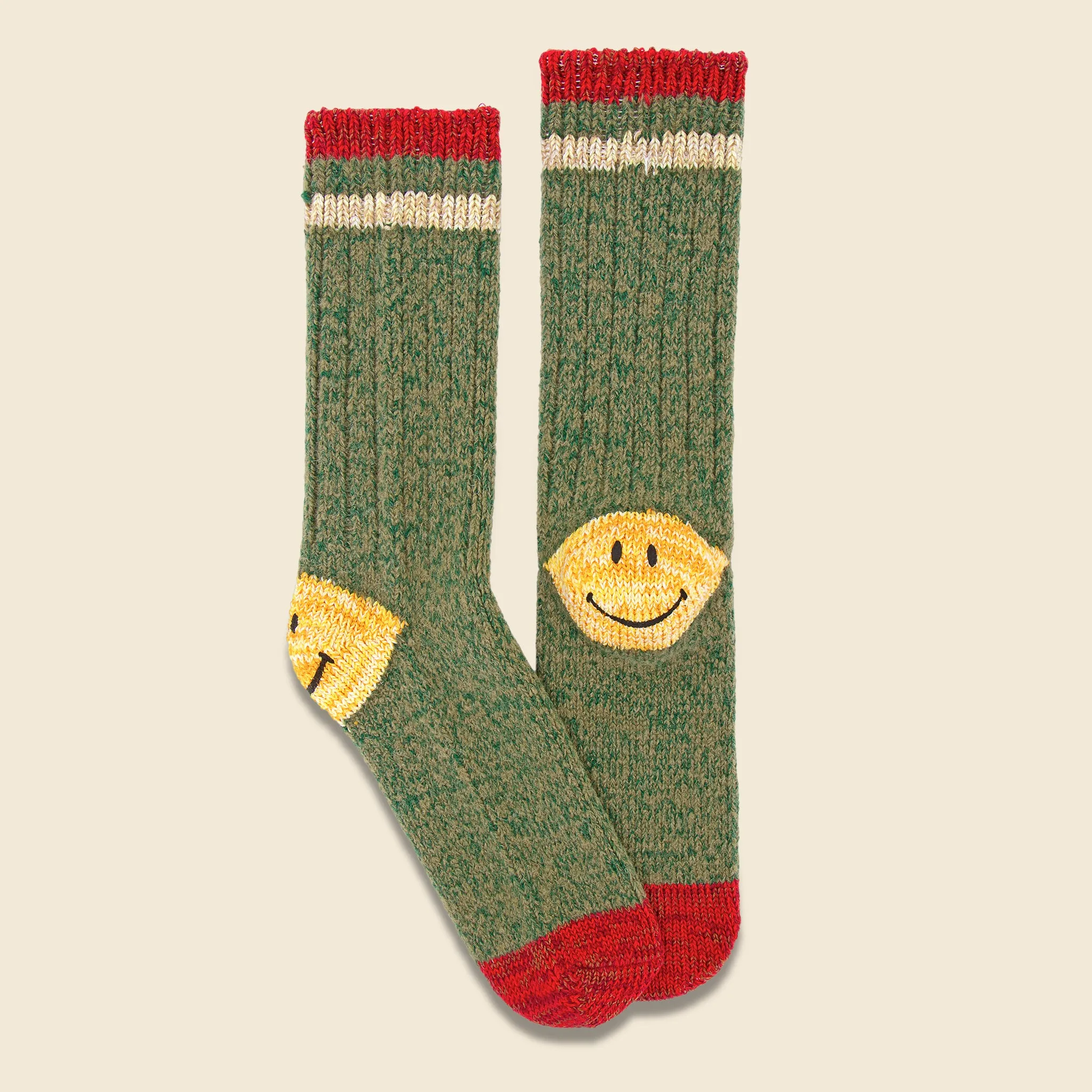 Ivy Smiley 72 Yarns Wool Socks - Green