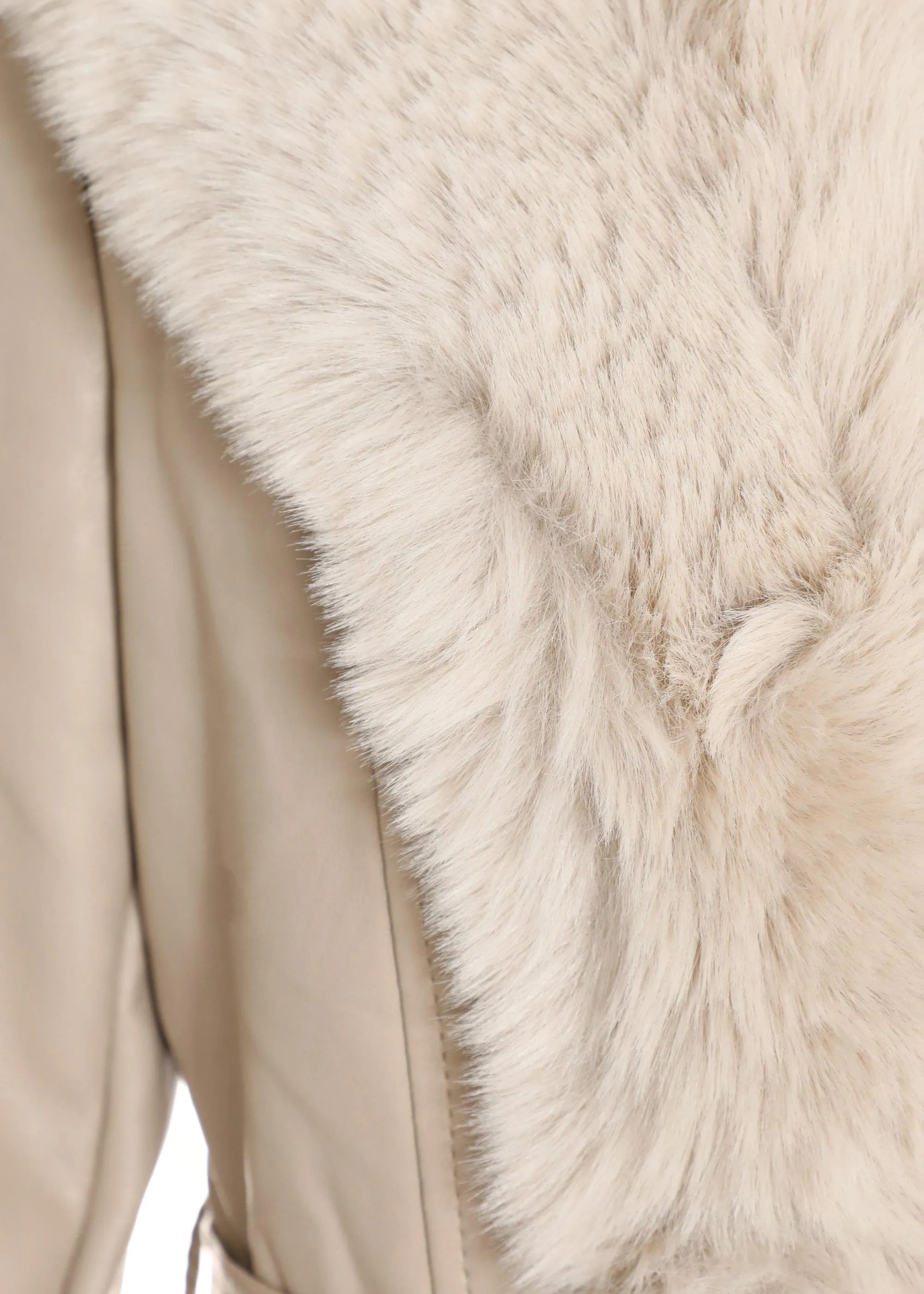 Jackets & Coats | Faux Fur Trim Belted Jacket | Quiz