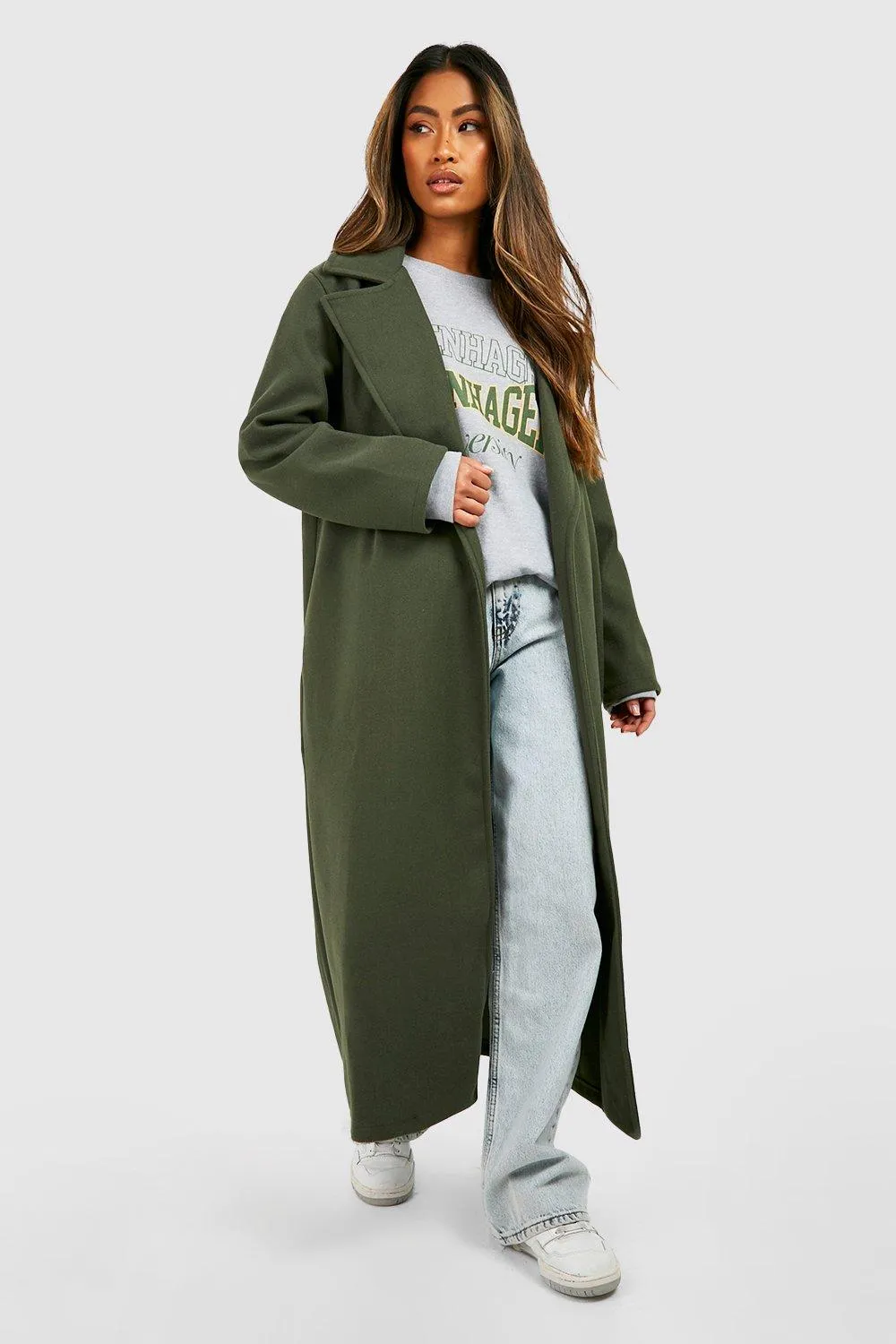 Jackets & Coats | Oversized Maxi Wool Look Coat | boohoo