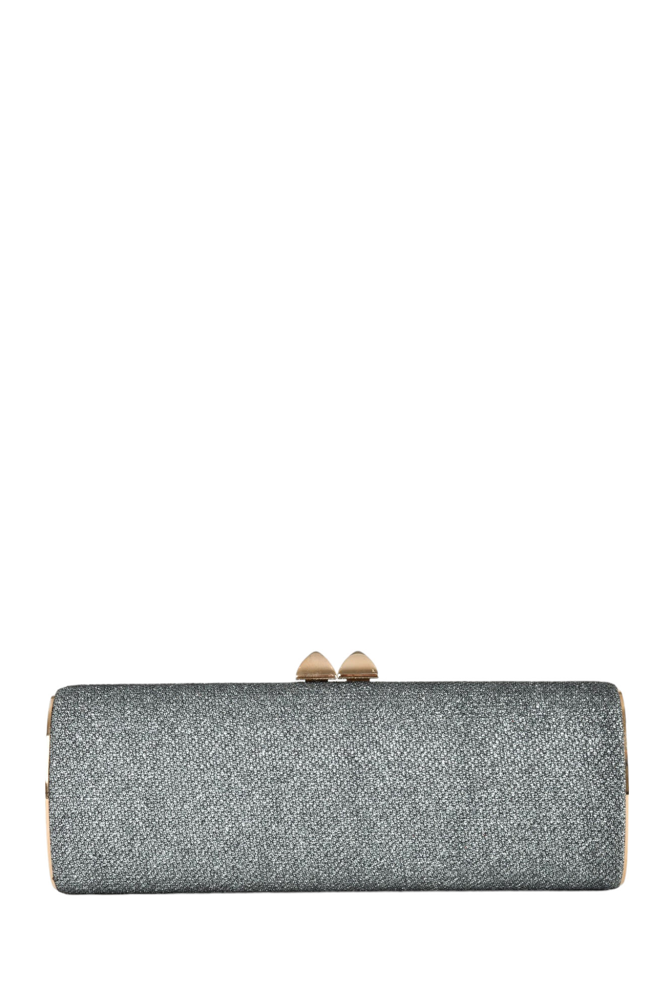 Jimmy Choo Silver Clutch with Gold Tone Clasp