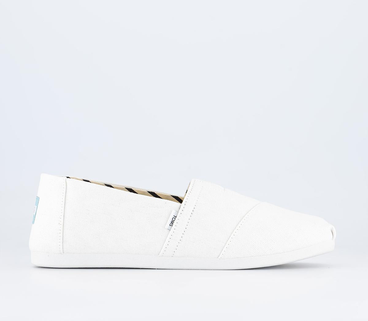 Mens Toms Classic Alpargata White Recycled Cotton Canvas