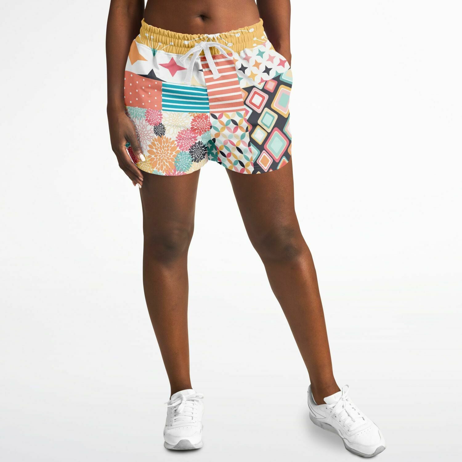 Old Miami Geo Patchwork Running Shorts