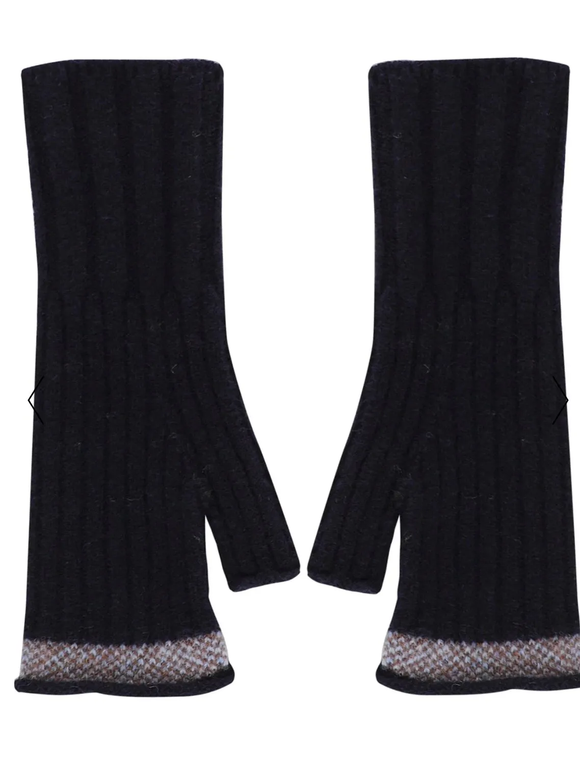 Sacs of Ashbourne   Eribe Bowden Rib Open Mittens-Navy