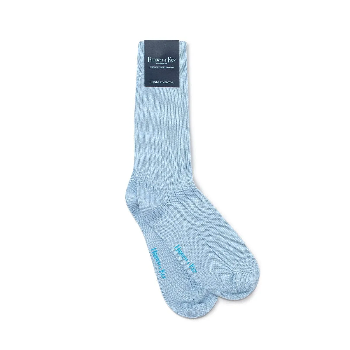 Short Pale Blue Heavy Sports Wool Socks