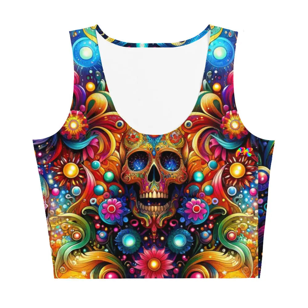 Skull Light Fantasia Rave Crop Top