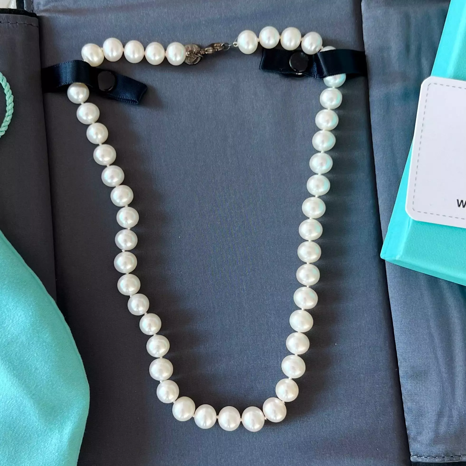 Tiffany & Co. Pearl Necklace with silver clasp