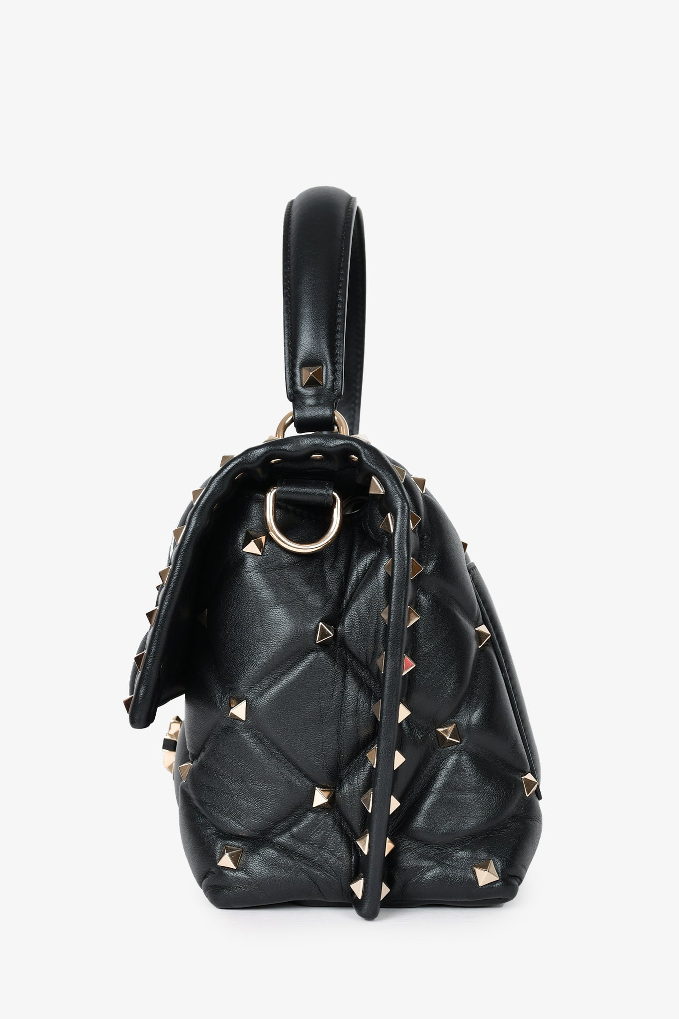 Valentino Black 'Candy Stud VLTN' Top Handle with Strap