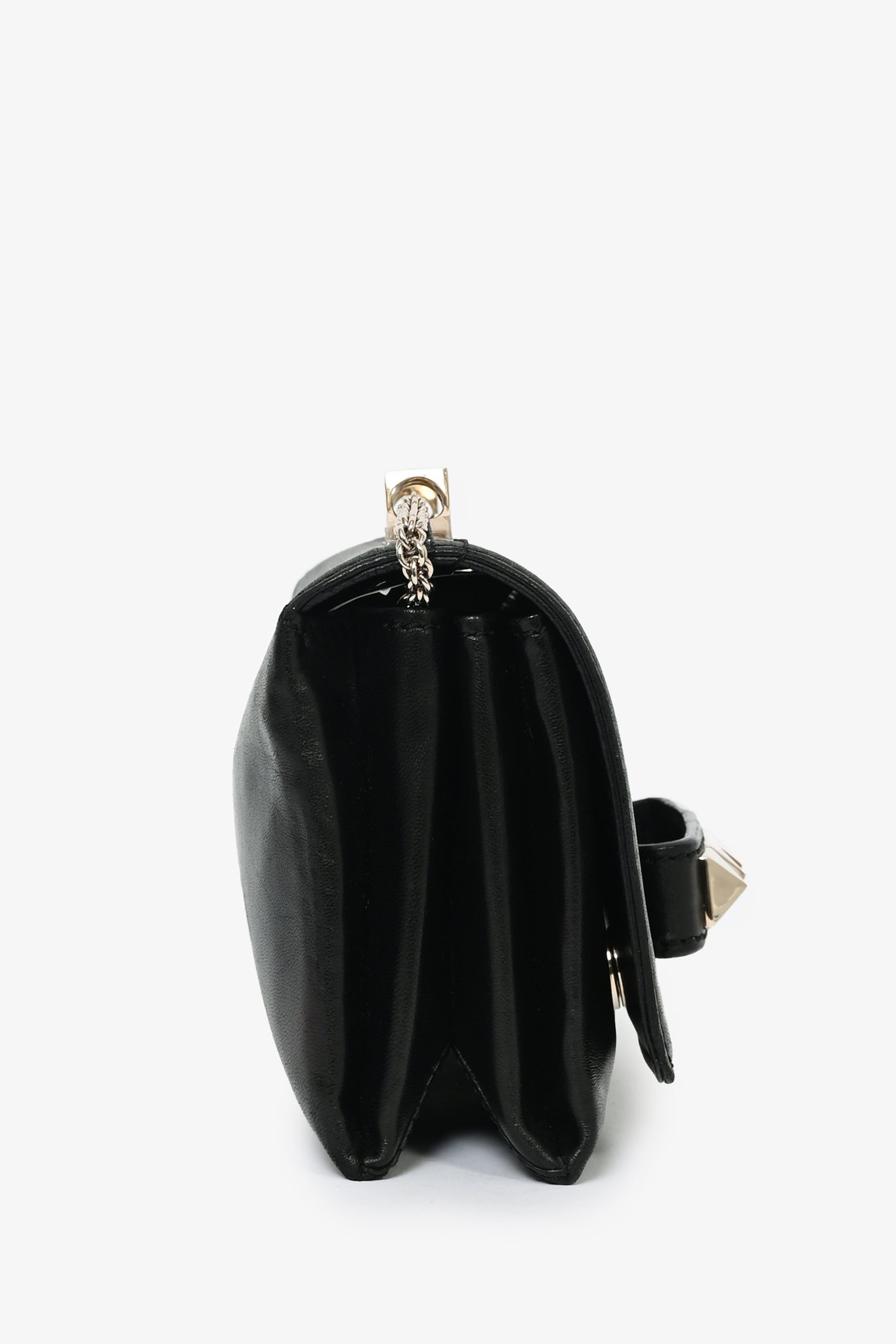 Valentino Black Leather Roman Stud Shoulder Bag