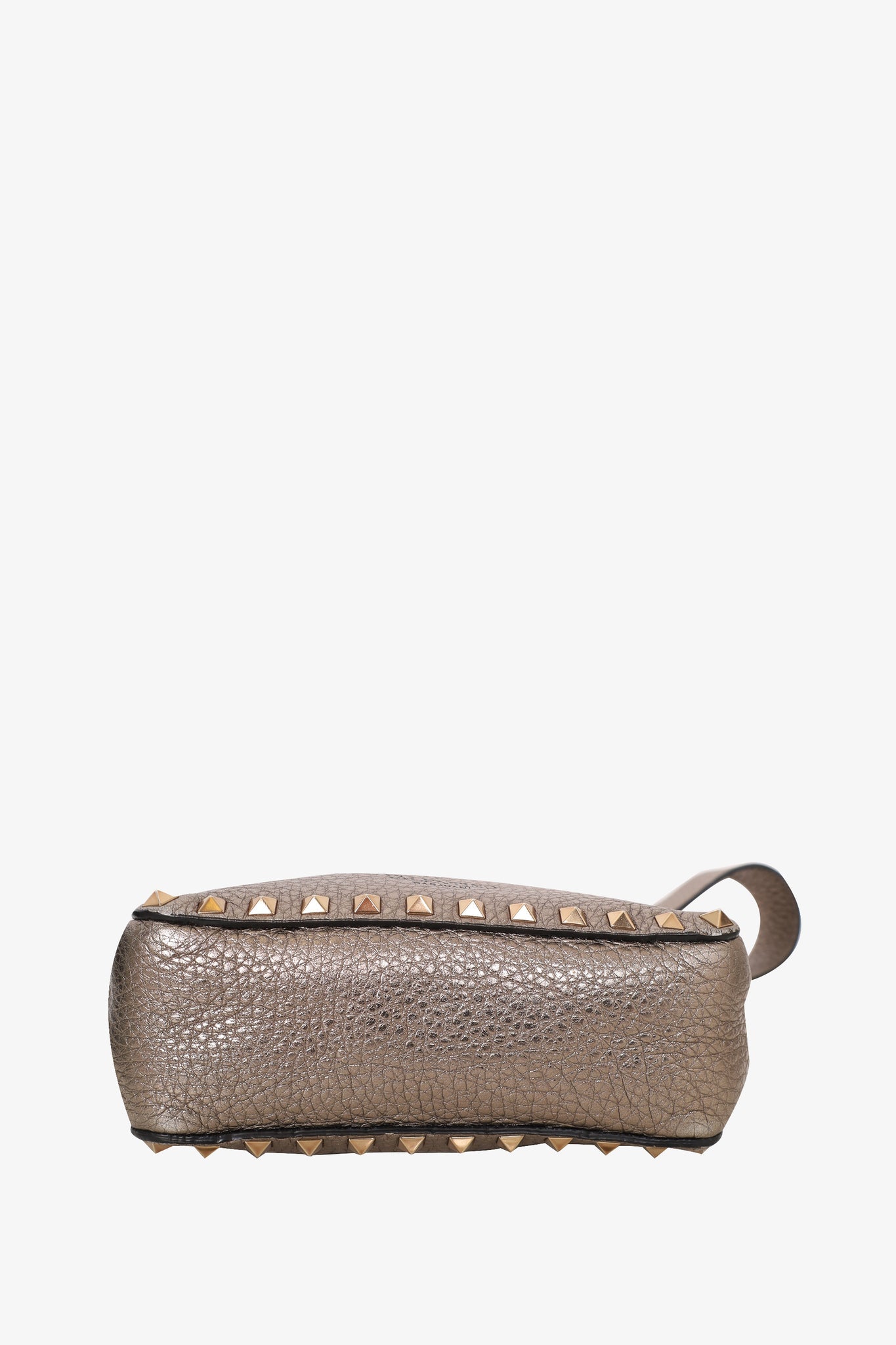 Valentino Gold Metallic Rockstud Flip Lock Messenger Bag