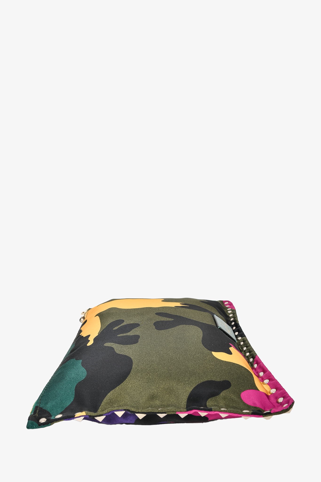 Valentino Nylon Multicolour Camouflage Rockstud Pouch