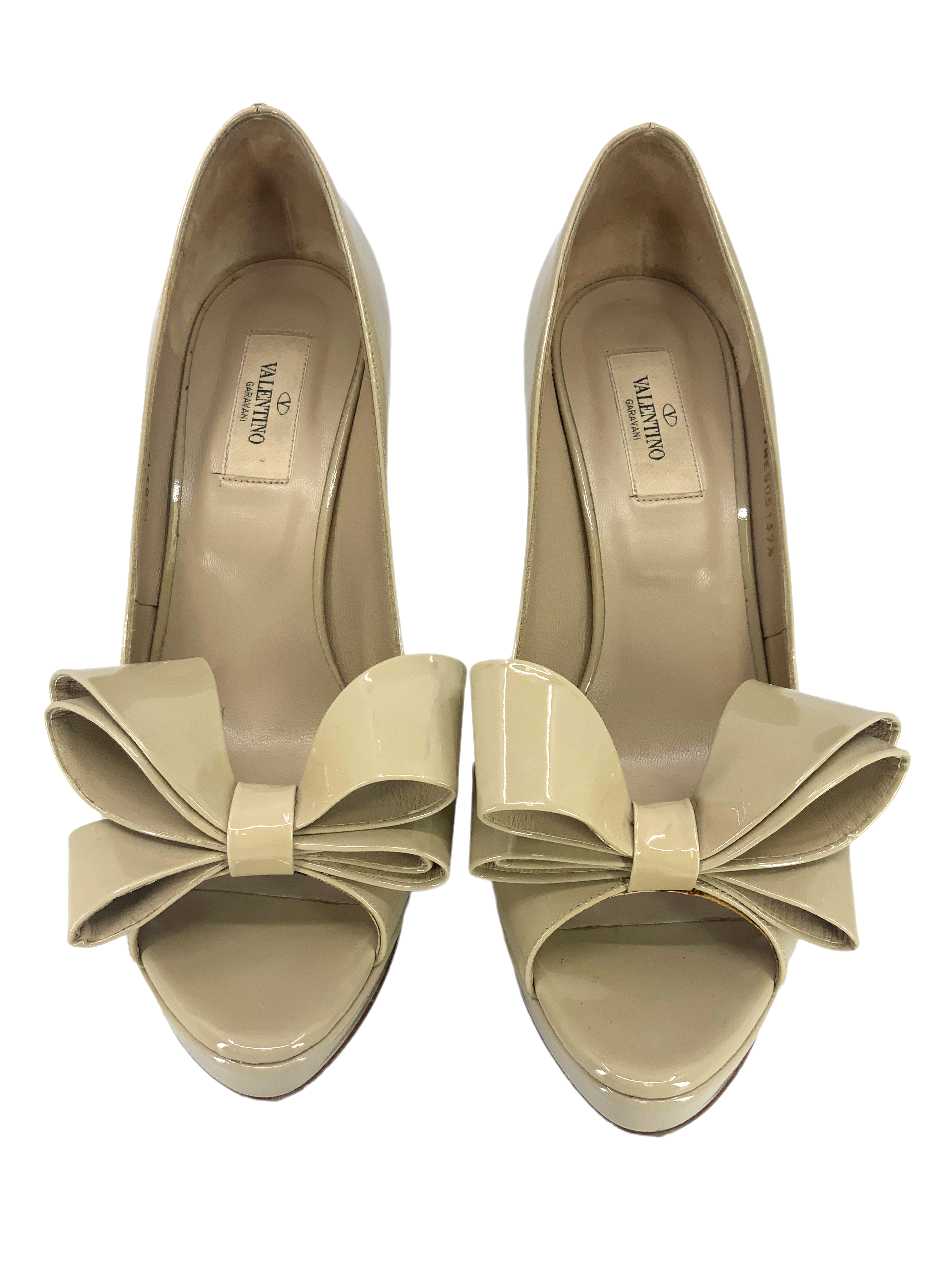 Valentino Patent Leather Bow Accent Pumps Size 9.5