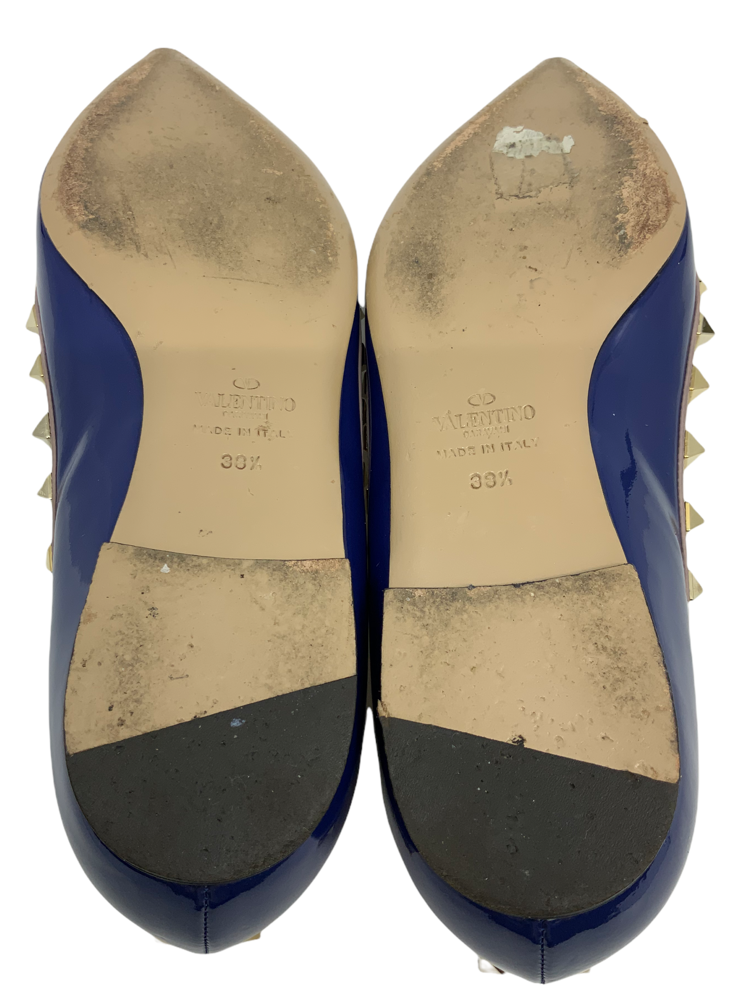 Valentino Patent Leather Rockstud Ballerina Flats Size 10