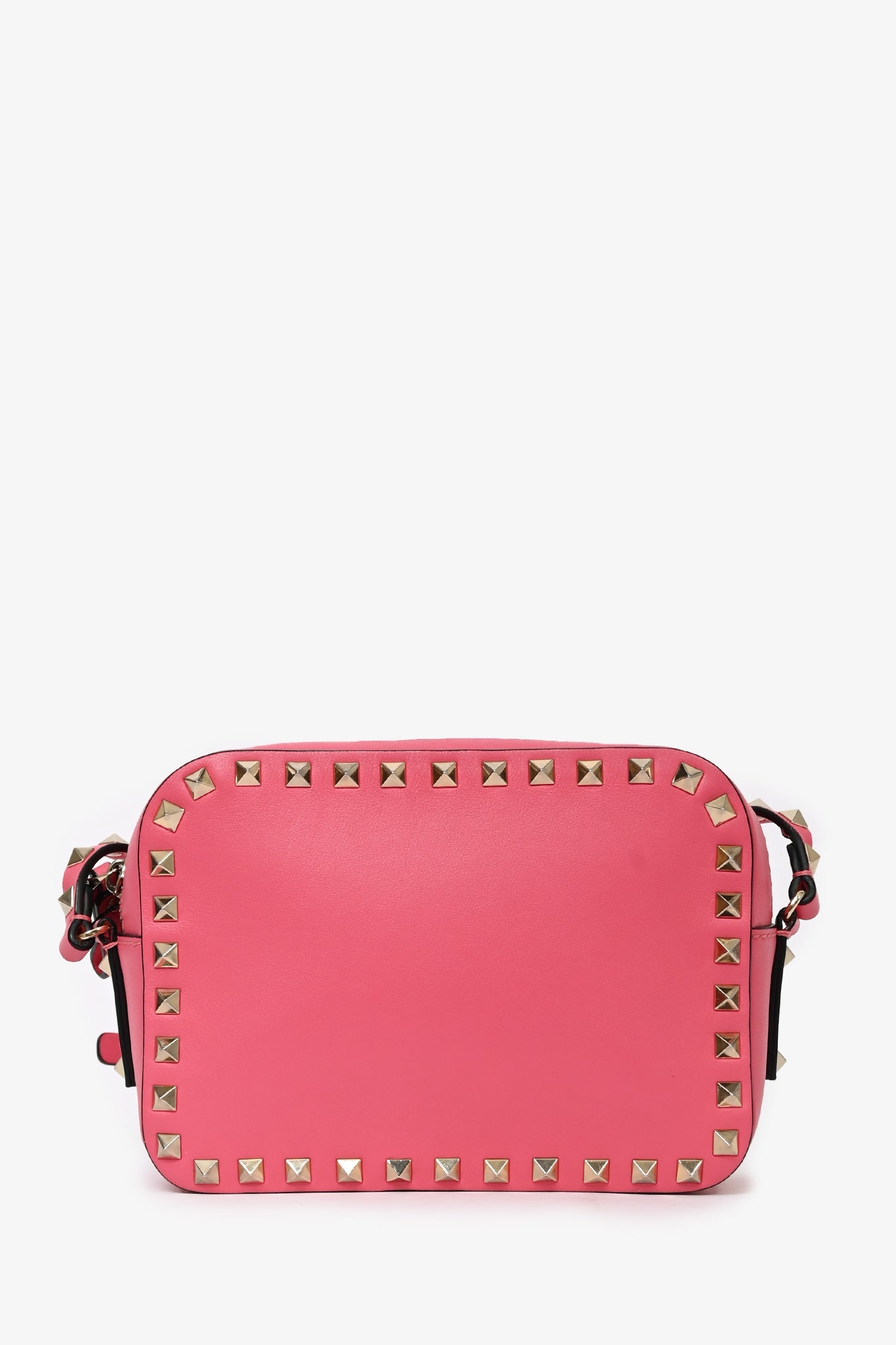 Valentino Pink Smooth Leather Rockstud Camera Bag