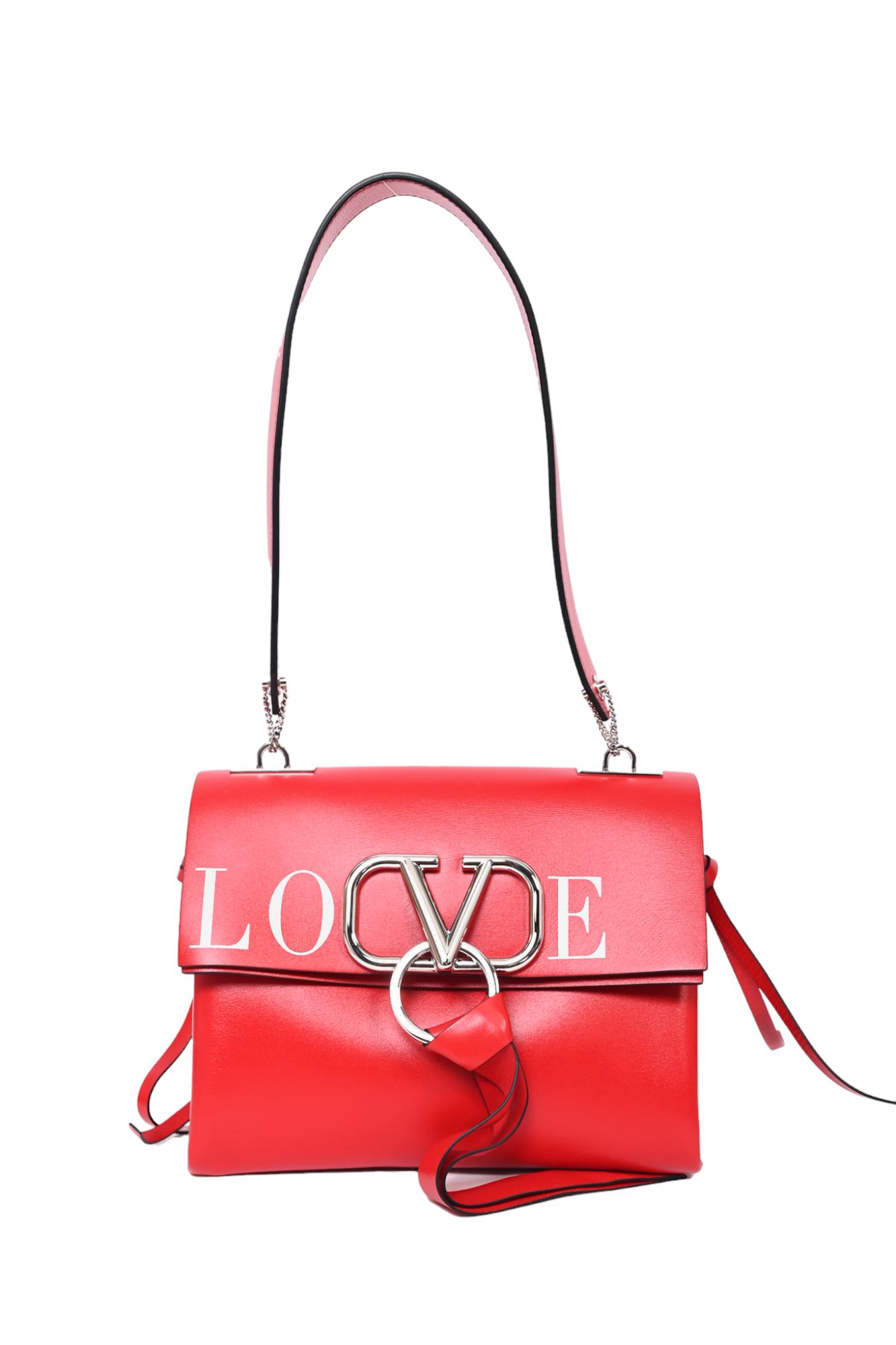 Valentino Red Leather 'Love' Shoulder Bag