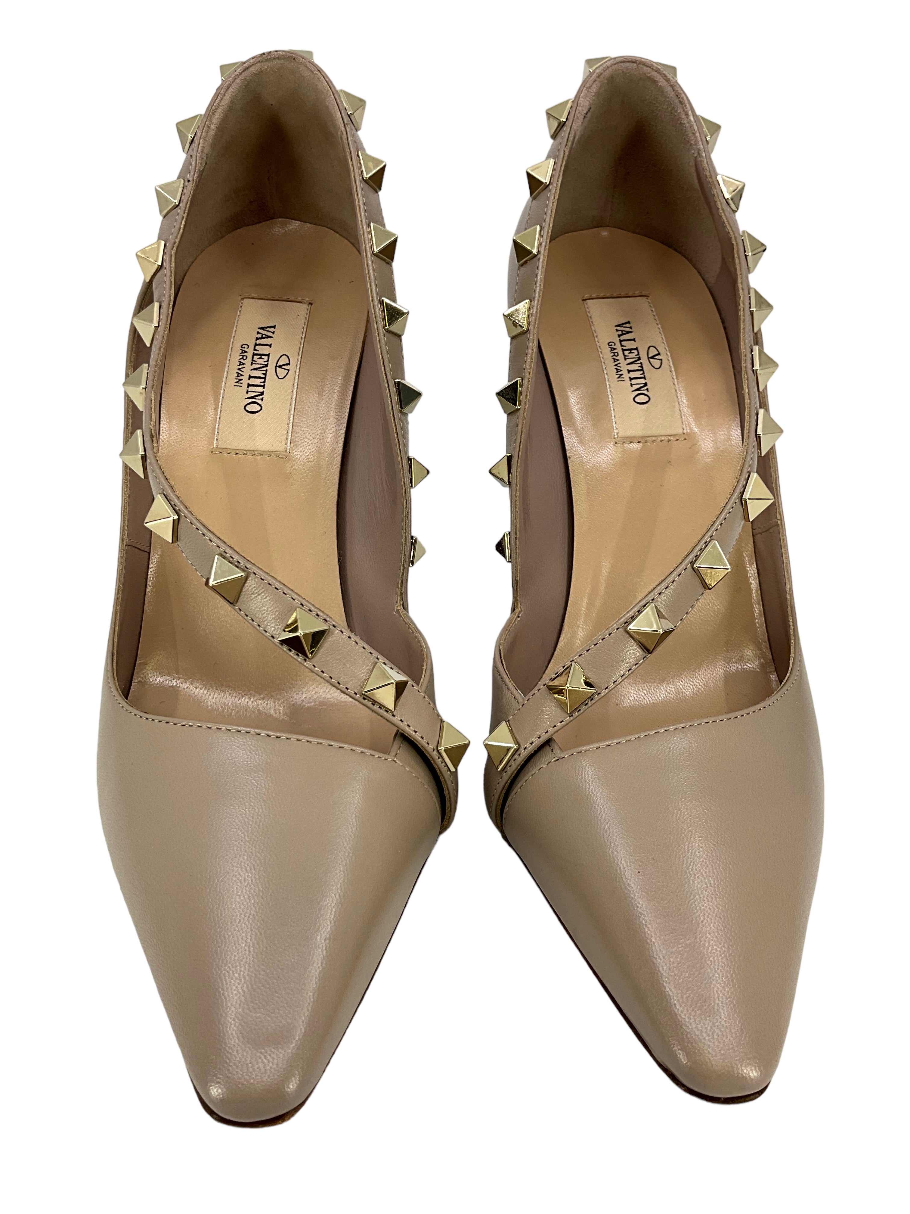 Valentino Rockstud Asymmetric Cross-Strap Pumps Size 6