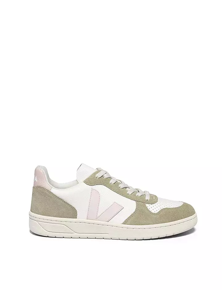 Veja Womens V-10 Chromefree Leather White Petale Sahara