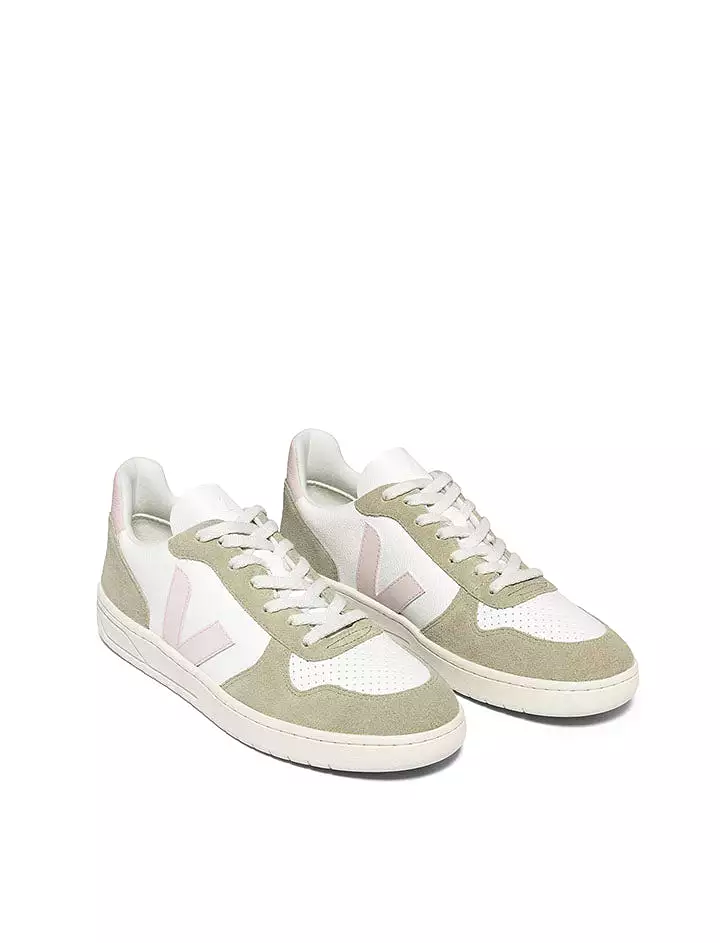 Veja Womens V-10 Chromefree Leather White Petale Sahara