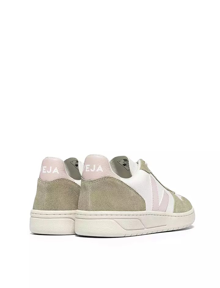 Veja Womens V-10 Chromefree Leather White Petale Sahara