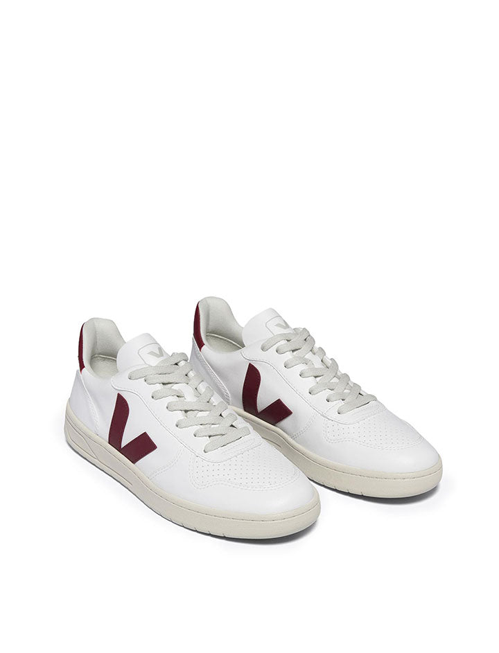 Veja Womens V-10 White Marsala