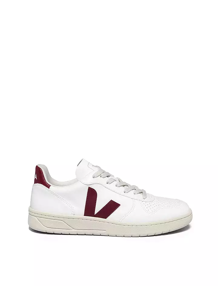 Veja Womens V-10 White Marsala