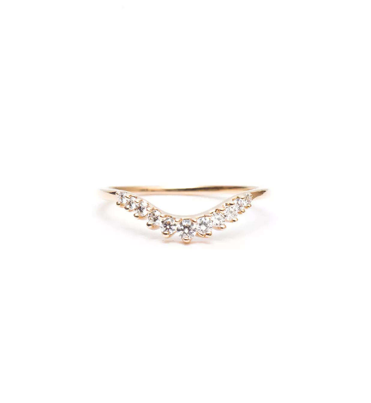 White Diamond Tiara Curve Band