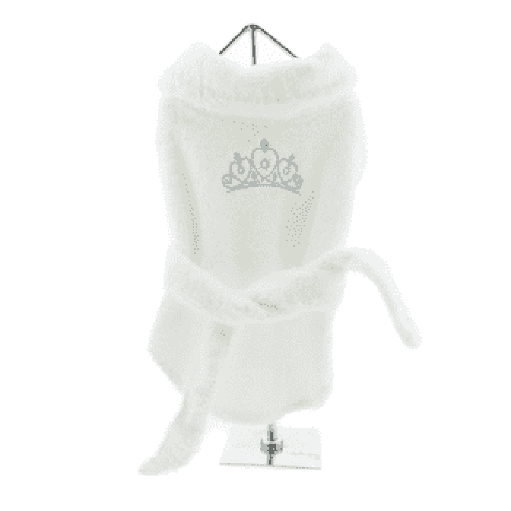 White Silver Tiara Cotton Dog Bathrobe