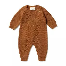 Wilson & Frenchy Knitted Cable Growsuit - Spice