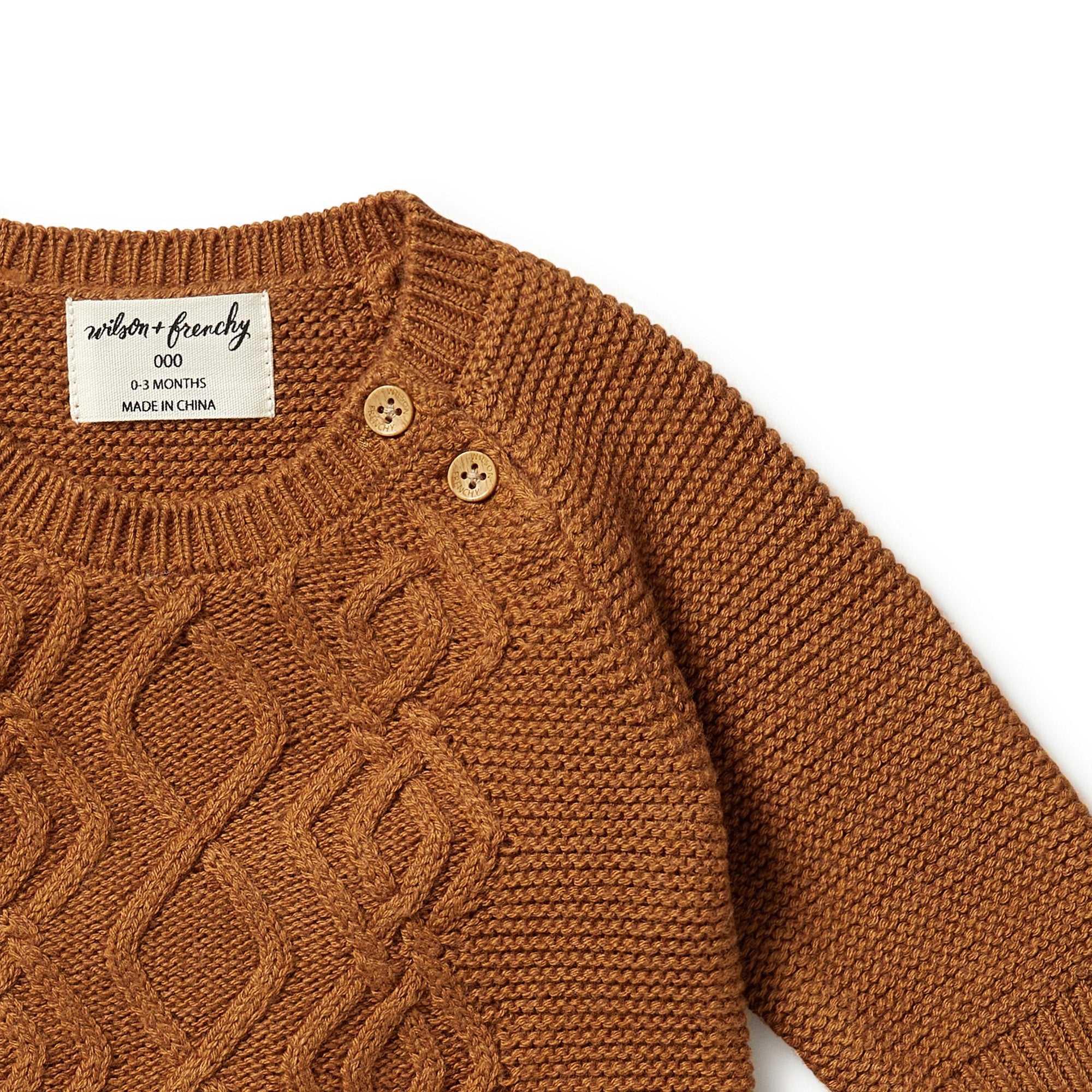 Wilson & Frenchy Knitted Cable Growsuit - Spice