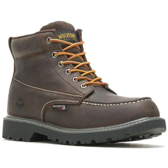 Wolverine Men's Floorhand 6 Soft Toe WP Work Boot -Coffee- W230025