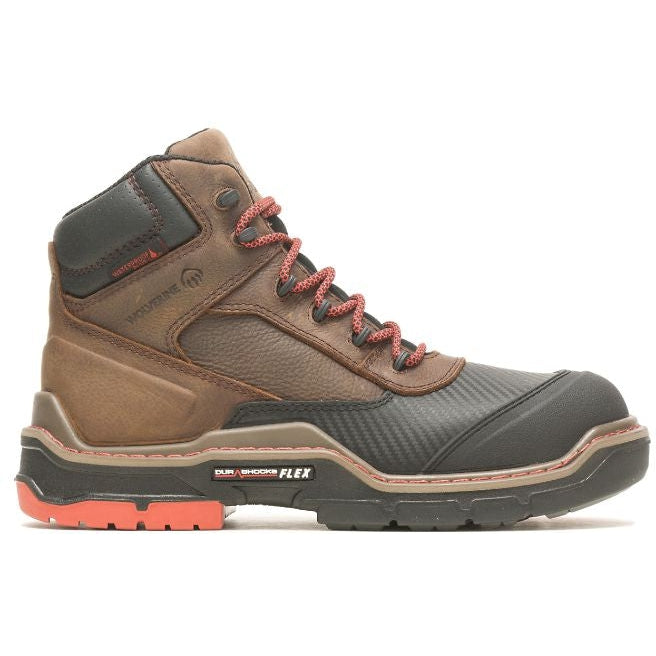 Wolverine Men's Raider Durashocks 6 WP Carbonmax Work Boot -Brown- W231042