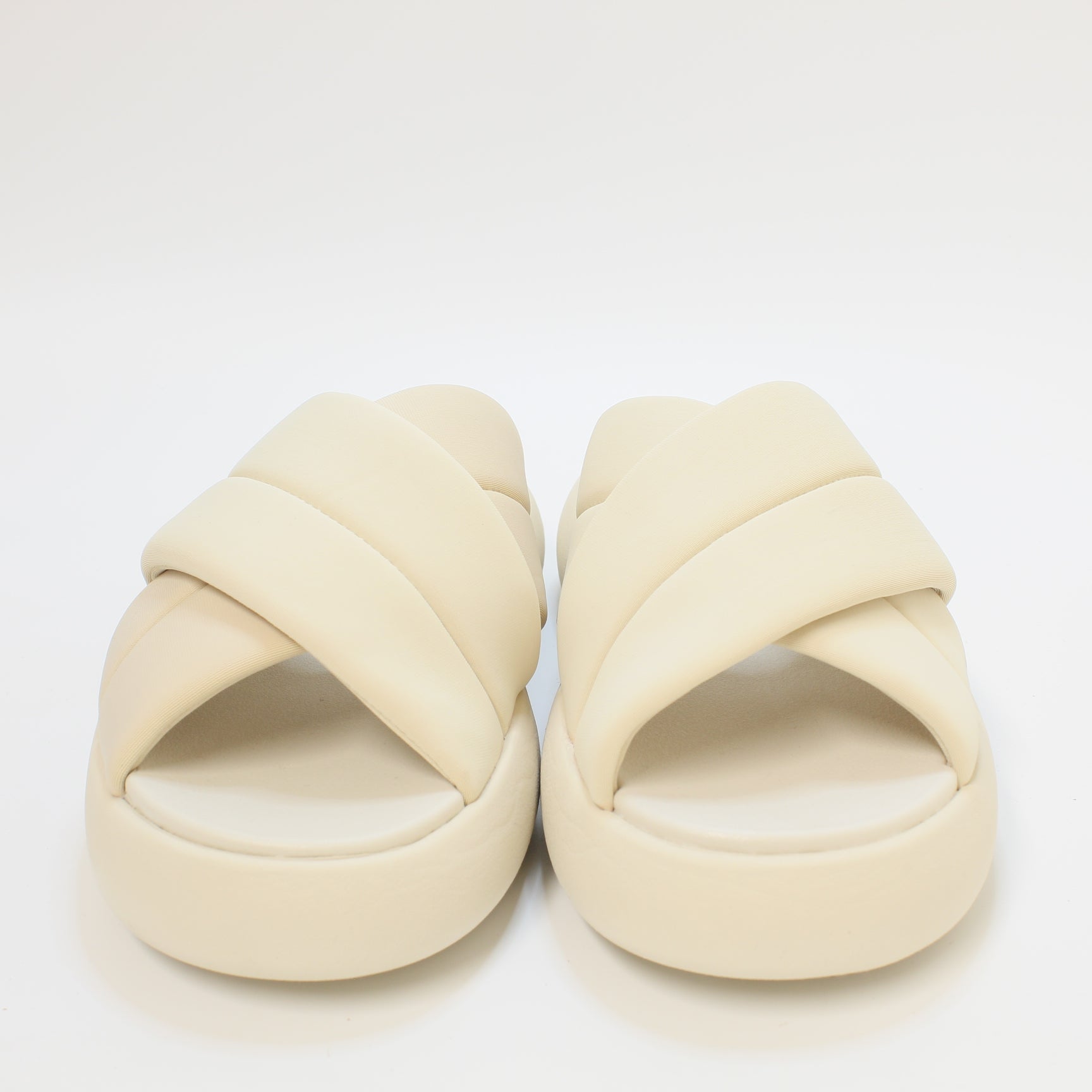 Womens Toms Mallow Crossover Slides Beige